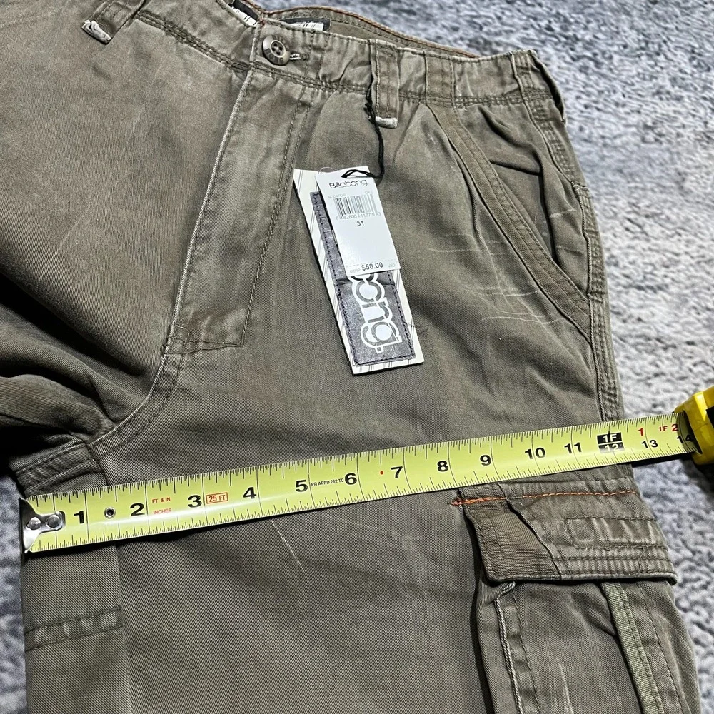 NWT Billabong Cargo Pants 31x30‎ Brown Baggy Wide Leg Surf Skater Vintage Y2K